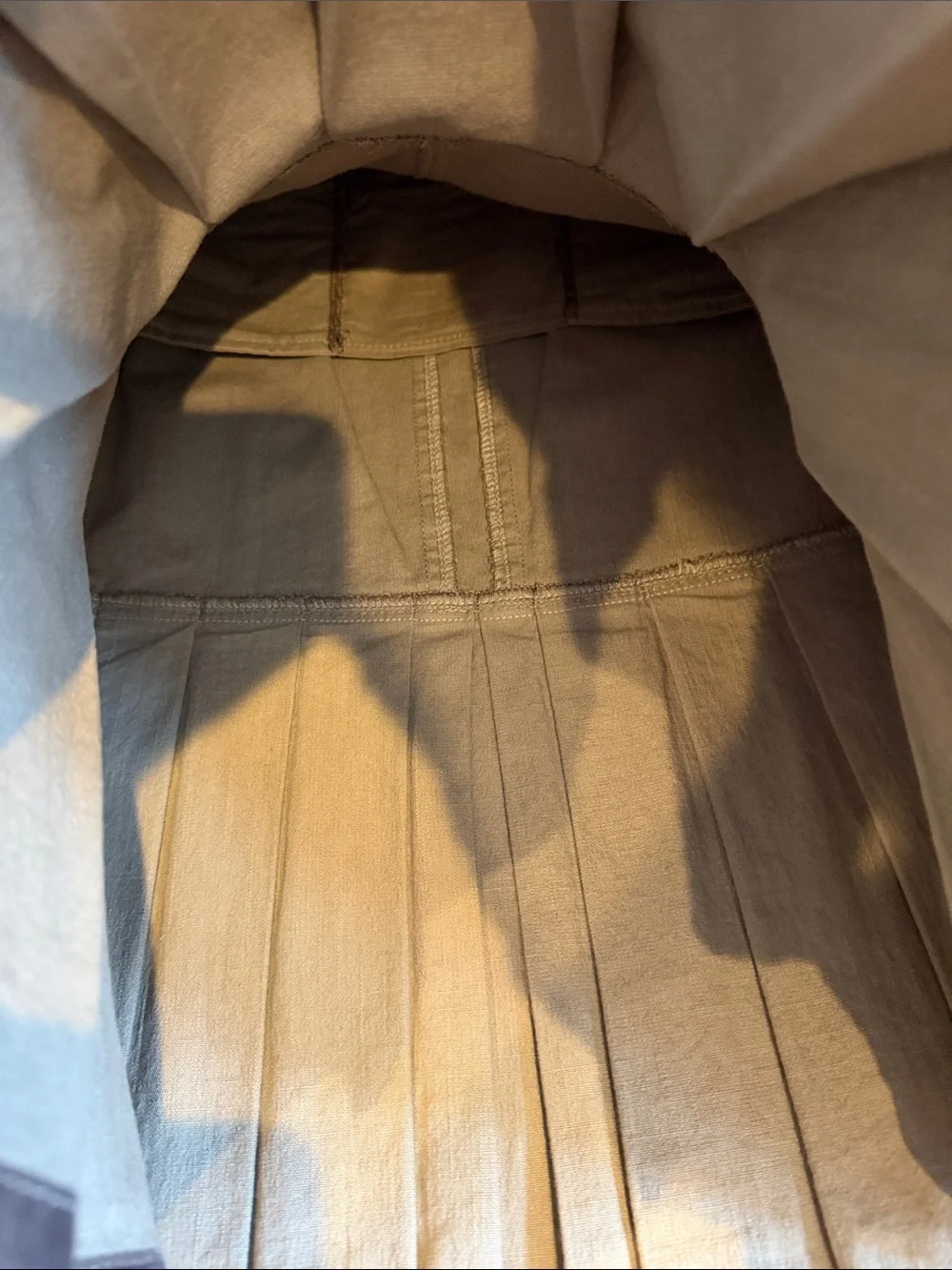 CHANEL Plum Grey Pleated Denim Midi Skirt